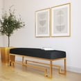 thumbnail image 1 of American Home Classic Laurence Steel and Fabric Bench in High Polish Gold/Black, 1 of 2