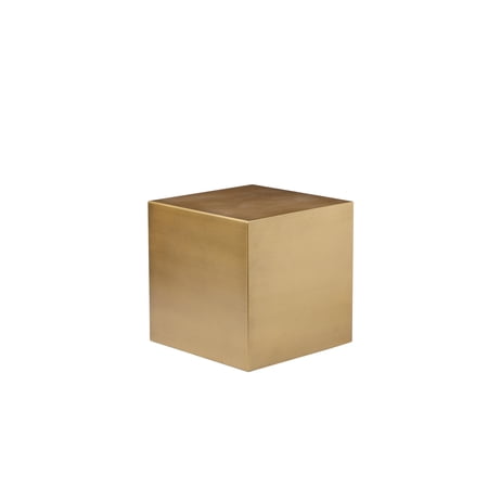 American Home Classic Spencer Small Square Metal Side Table in Brushed Brass