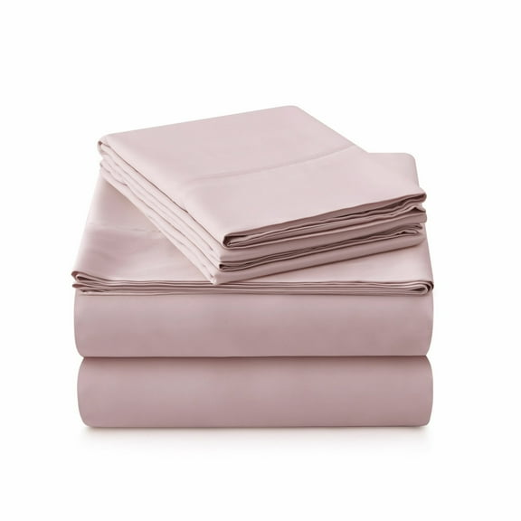 American Home Collection Bamboo Viscose Sheet Set - Silky Soft, Cooling for Hot Sleepers - 18 Inches Deep Pocket - Premium Sateen Finish - King, Pink
