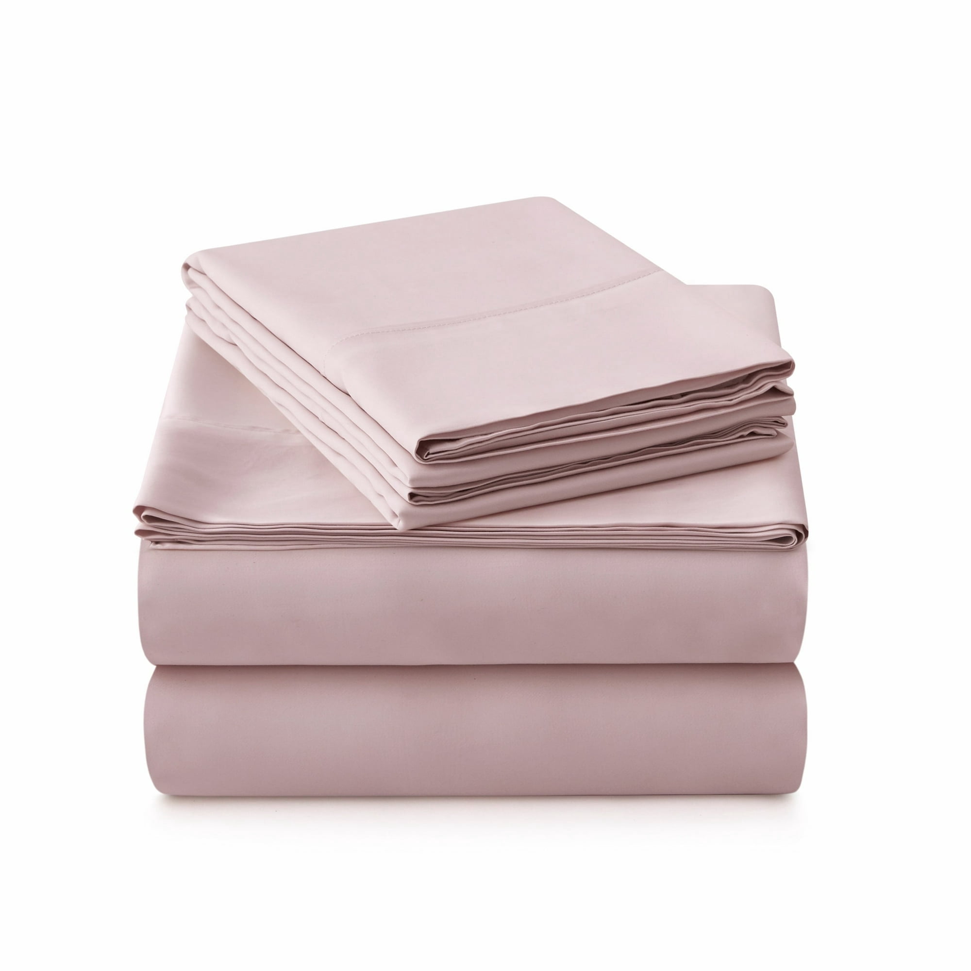 American Home Collection Bamboo Viscose Sheet Set - Silky Soft, Cooling for Hot Sleepers - 18 Inches Deep Pocket - Premium Sateen Finish - Queen, Pink