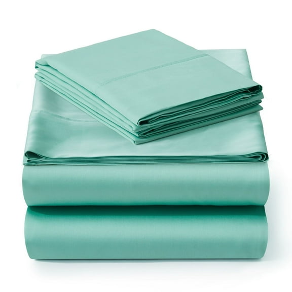 American Home Collection Bamboo Viscose Sheet Set - Silky Soft, Cooling for Hot Sleepers - 18 Inches Deep Pocket - Premium Sateen Finish - California King, Sage Green