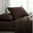 thumbnail image 1 of American Home Collection Brushed Microfiber Sheet Set, Deep Pocket Extra Soft Sheets & Pillowcase Set, 3 Pieces, Twin, Brown, 1 of 6