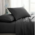 thumbnail image 1 of American Home Collection Brushed Microfiber Sheet Set, Deep Pocket Extra Soft Sheets & Pillowcase Set, 3 Pieces, Twin, Dark Gray, 1 of 6