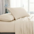 thumbnail image 1 of American Home Collection Brushed Microfiber Sheet Set, Deep Pocket Extra Soft Sheets & Pillowcase Set, 3 Pieces, Twin, Ivory, 1 of 7