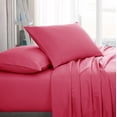 thumbnail image 1 of American Home Collection Brushed Microfiber Sheet Set, Deep Pocket Extra Soft Sheets & Pillowcase Set, 3 Pieces, Twin, Pink, 1 of 7