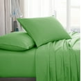 thumbnail image 1 of American Home Collection Brushed Microfiber Sheet Set, Deep Pocket Extra Soft Sheets & Pillowcases Set, 4 Pieces, Full, Lime Green, 1 of 7