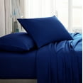 thumbnail image 1 of American Home Collection Brushed Microfiber Sheet Set, Deep Pocket Extra Soft Sheets & Pillowcases Set, 4 Pieces, Full, Navy, 1 of 7