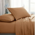 thumbnail image 1 of American Home Collection Brushed Microfiber Sheet Set, Deep Pocket Extra Soft Sheets & Pillowcases Set, 4 Pieces, Full, Tan, 1 of 7