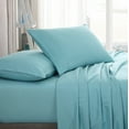 thumbnail image 1 of American Home Collection Brushed Microfiber Sheet Set, Deep Pocket Extra Soft Sheets & Pillowcases Set, 4 Pieces, King, Aqua, 1 of 7