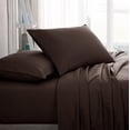 thumbnail image 1 of American Home Collection Brushed Microfiber Sheet Set, Deep Pocket Extra Soft Sheets & Pillowcases Set, 4 Pieces, King, Brown, 1 of 6