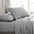 thumbnail image 1 of American Home Collection Brushed Microfiber Sheet Set, Deep Pocket Extra Soft Sheets & Pillowcases Set, 4 Pieces, King, Grey, 1 of 7