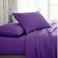 thumbnail image 1 of American Home Collection Brushed Microfiber Sheet Set, Deep Pocket Extra Soft Sheets & Pillowcases Set, 4 Pieces, King, Purple, 1 of 7