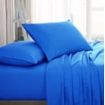 thumbnail image 1 of American Home Collection Brushed Microfiber Sheet Set, Deep Pocket Extra Soft Sheets & Pillowcases Set, 4 Pieces, Queen, Blue, 1 of 7