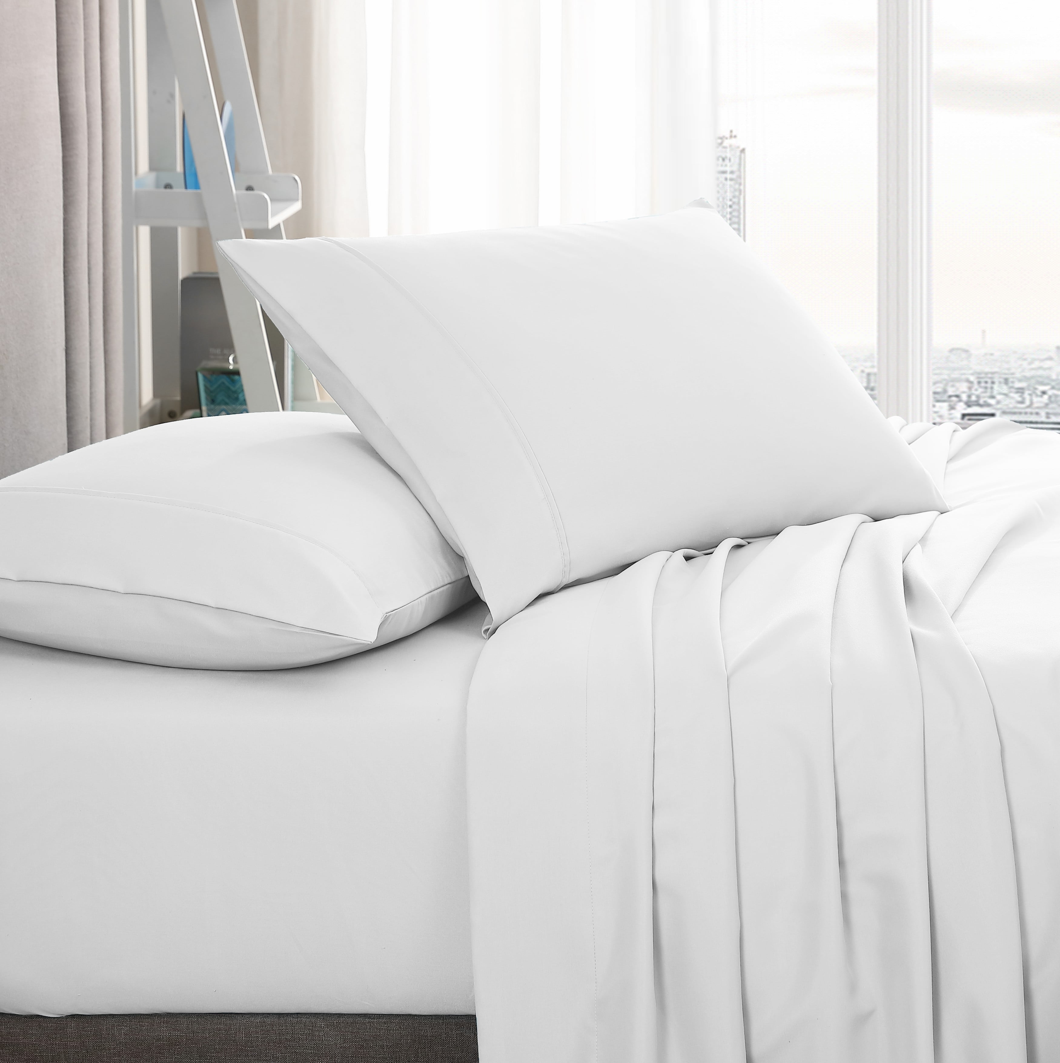White Queen Size Ultra Soft Microfiber Deep Pocket Sheet Set