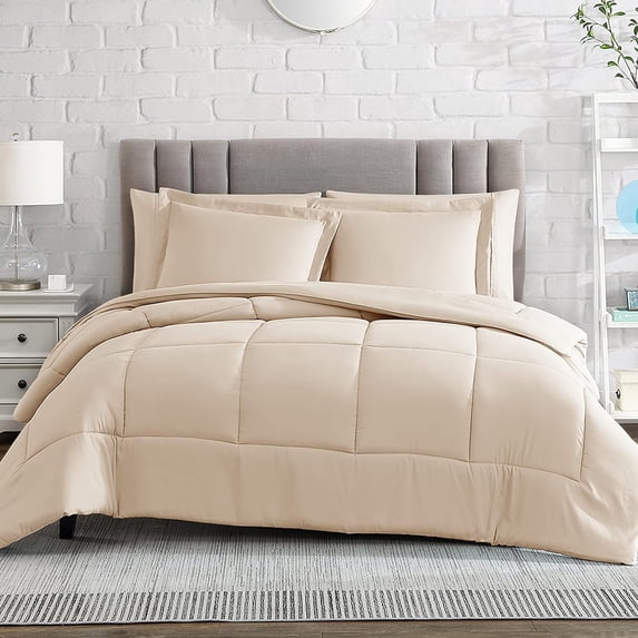 American Home Collection Comforter Set - Extra Soft Microfiber - 2 Piece Comforter and Pillow Sham Set - Twin/Twin XL, Ivory
