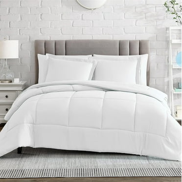 American Home Collection Comforter Set - Extra Soft Microfiber - 2 Piece Comforter and Pillow Sham Set - Twin/Twin XL, White