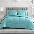 thumbnail image 1 of American Home Collection Comforter Set - Extra Soft Microfiber - 3 Piece Comforter and Pillow Shams Set - Full/Queen, Aqua, 1 of 7