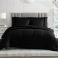 thumbnail image 1 of American Home Collection Comforter Set - Extra Soft Microfiber - 3 Piece Comforter and Pillow Shams Set - Full/Queen, Black, 1 of 8