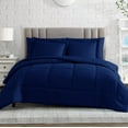 thumbnail image 1 of American Home Collection Comforter Set - Extra Soft Microfiber - 3 Piece Comforter and Pillow Shams Set - Full/Queen, Navy, 1 of 8