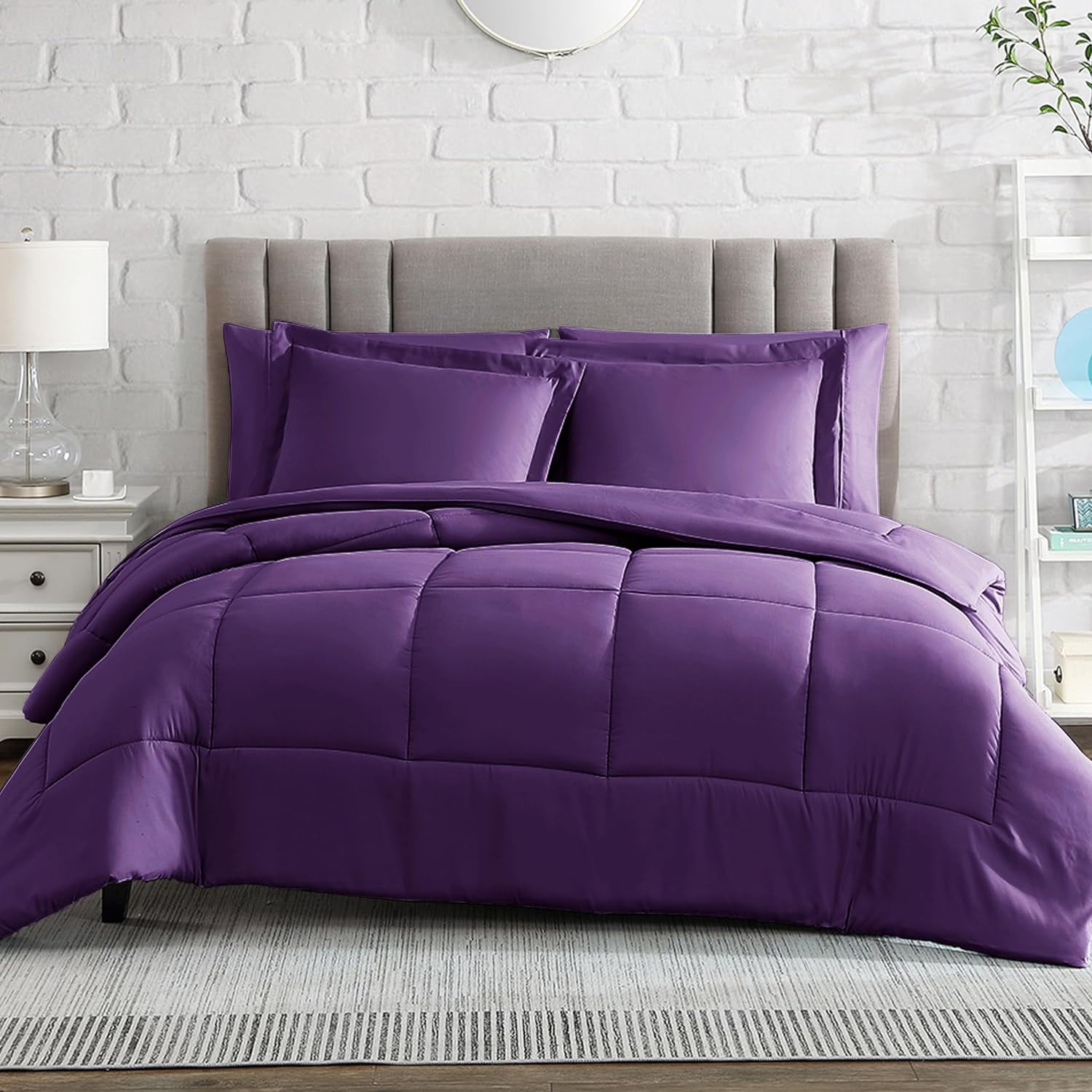 American Home Collection Down Alternative Comforter Set - Full/Queen 3 Piece, Ultra Soft Microfiber, Medium Weight, Red 1 thumbnail image