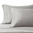 thumbnail image 1 of American Home Collection Cooling Pillowcases - Viscose Made from Bamboo - 400 Thread Count Premium Sateen Weave Pillow Cases Set of 2 King, Grey, 1 of 7