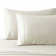 American Home Collection Cooling Pillowcases - Viscose Made from Bamboo - 400 Thread Count Premium Sateen Weave Pillow Cases Set of 2 King, Ivory White