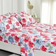 thumbnail image 1 of American Home Collection Floral Bed Sheets, Brushed Microfiber 4 Pieces Flower Patteren Twin Sheet Set, 1 of 6