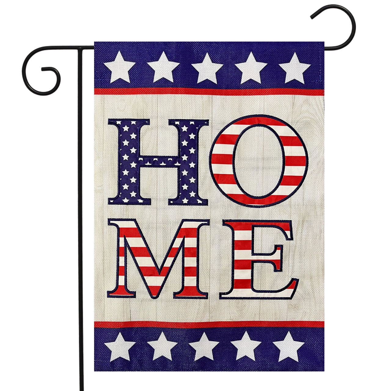 Patriotic Burlap Outdoor Garden Flag 18" x 12.5"