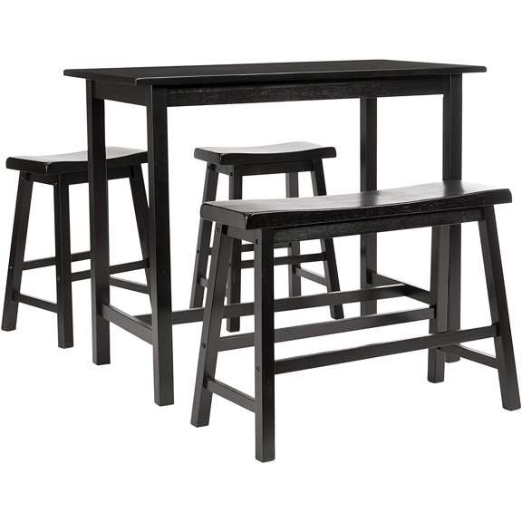 American Homes Collection Galway Dark Espresso Oak 4-Piece Pub Set