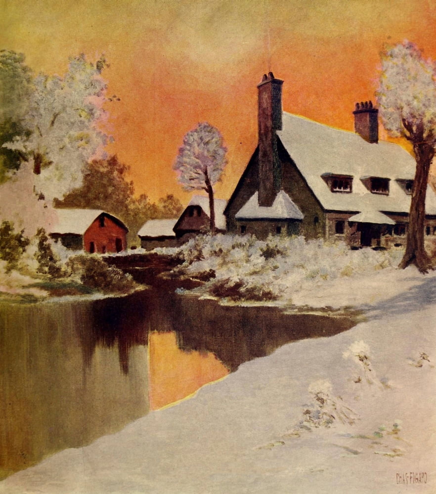 American Homes & Gardens 1908 Snow scene Canvas Art - Charles Figaro (24 x 36)