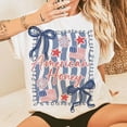 thumbnail image 1 of American Honey Coquette Shirt, Preppy 4Th Of July Shirt, Girly Memorial Day Shirt, Vintage Usa Shirt, Independence Day Shirt, Land Of The Free, 1 of 5