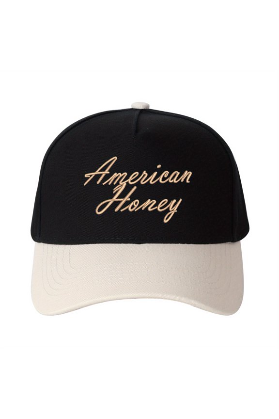 American Honey Embroidered Patchwork Trucker Cap | Adjustable Unisex Snapback, Americana Essential