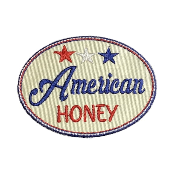 American Honey Oval Patch, Red White and Blue Stars, 2.5 x 3.5 Inch, Patriotic Theme