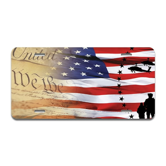 American Honor We the People Aluminum License Plate| License Plate 12" X 6" Fits Any Car, Truck, SUV, RV, or Trailer | Made in The USA