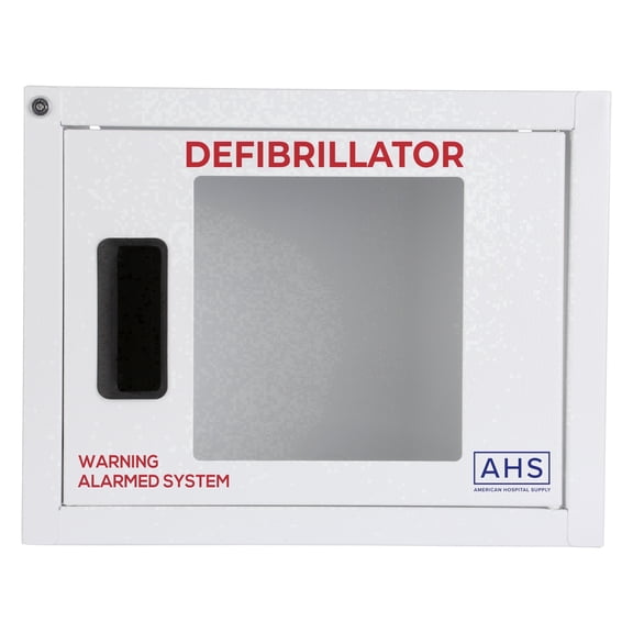 American Hospital Supply AED Wallmount Cabinet Stainless Steel with Alarm, Small