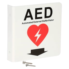 American Hospital Supply Dual Sided AED Sign - White Coated Emergency Sign