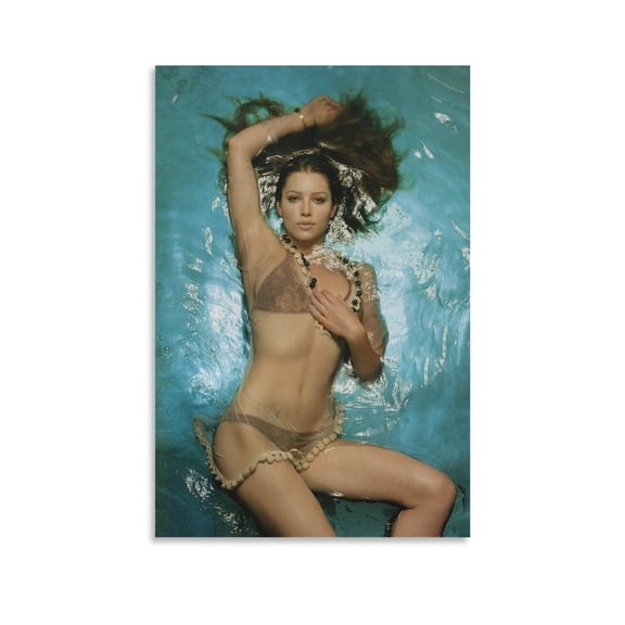 American Hottest Actresses Jessica Biel Sexy Photo Poster Picture Print Wall Art Poster Painting Canvas Posters Artworks Gift Room Aesthetic 16x24inch(40x60cm)