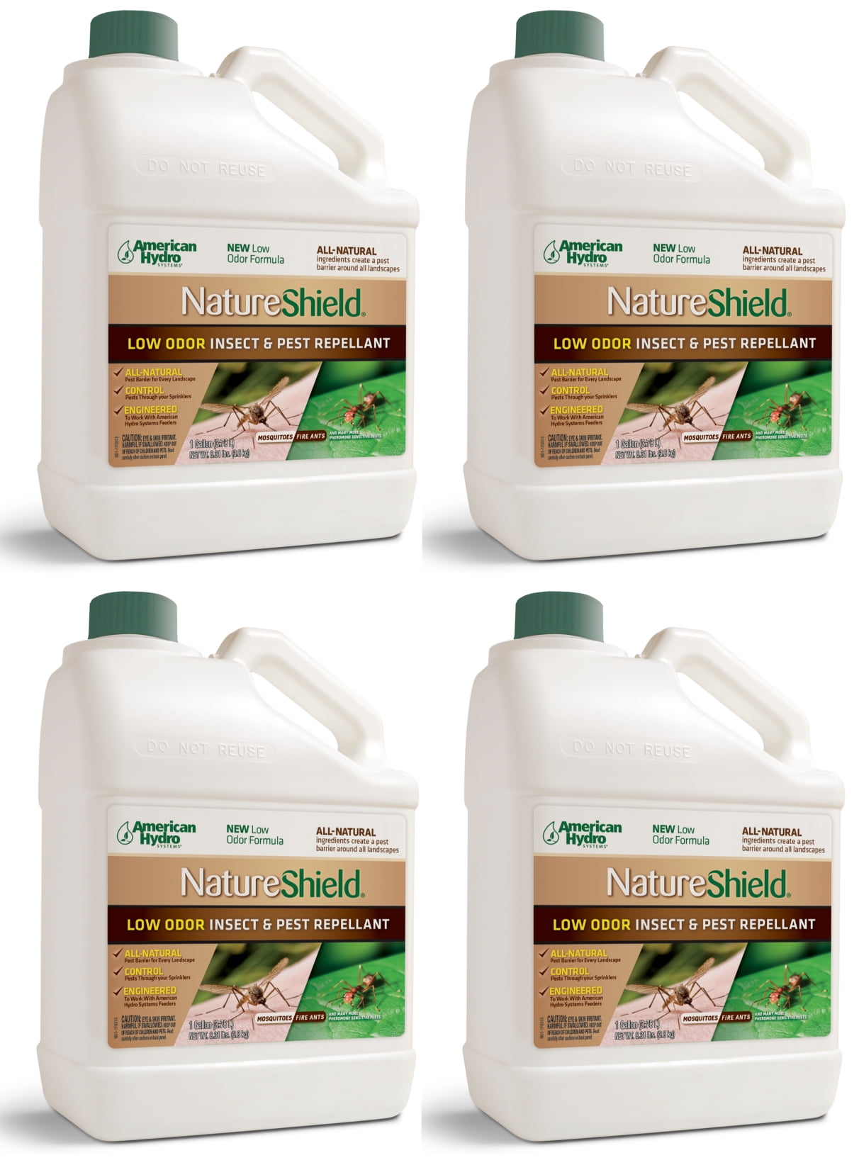 American Hydro Systems NS2 NatureShield Low Odor Insect and Pest Repellant,  64oz, 4 Pack 