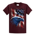 thumbnail image 1 of American Icon Eagle in Front of Flag Short Sleeve T-shirt-Maroon-Large, 1 of 4