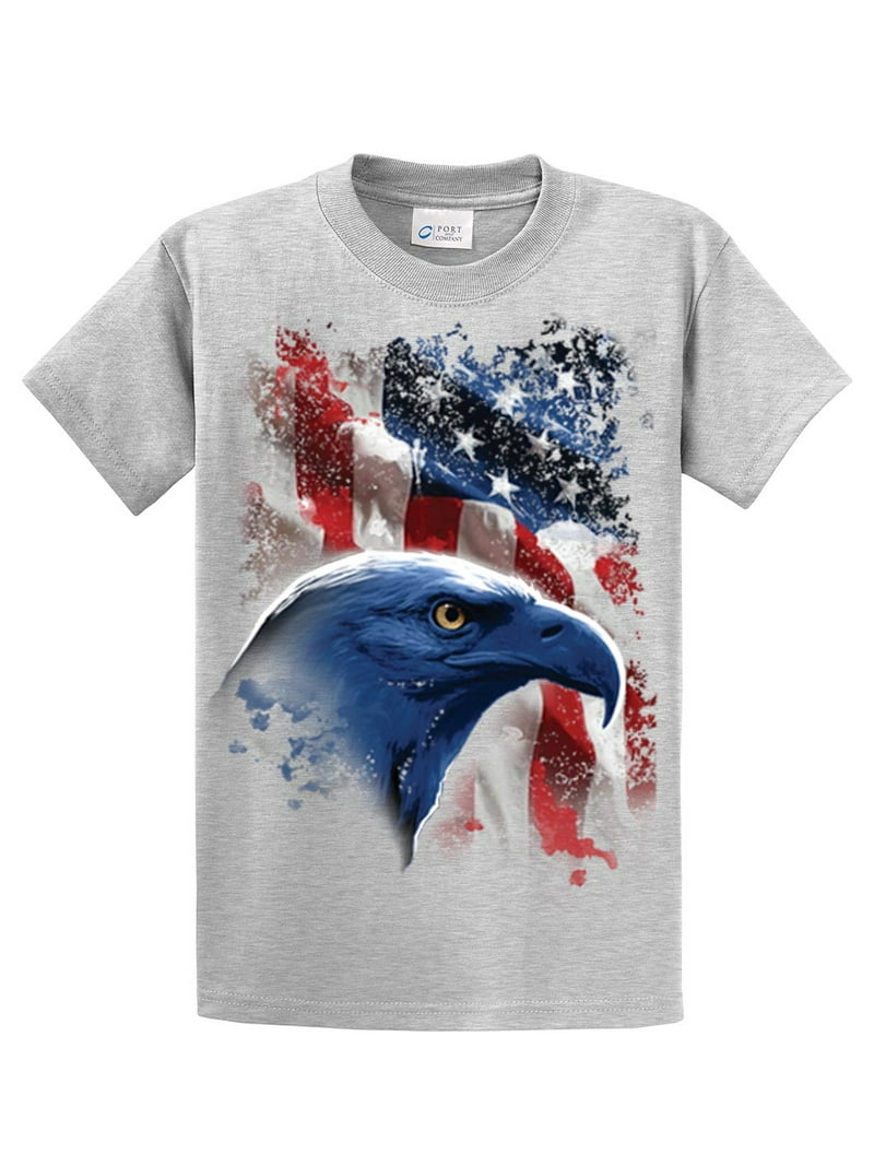 American Icon Patriotic USA Eagle in Front of American Flag T
