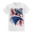 thumbnail image 1 of American Icon Patriotic USA Eagle in Front of American Flag T-shirt USA Red White Blue Patriot Majestic-White-XL, 1 of 4