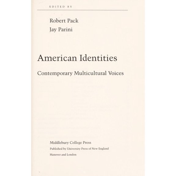 Pre-Owned American Identities : Contemporary Multicultural Voices (Library Binding) 9780874516418