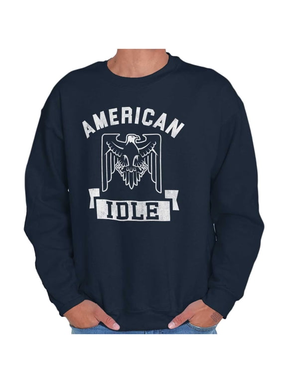 American Idle Bald Eagle Patriotic Unisex Plus Fleece Graphic Sweatshirt Brisco Brands 4X