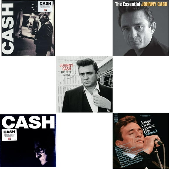 American Iii: Soitary Man & American Iv: The Man Comes Around & Rebel Sings (Crystal Clear & Solid Silver LP Vinyl) & Essential Johnny Cash & Greatest Hits, Volume 1