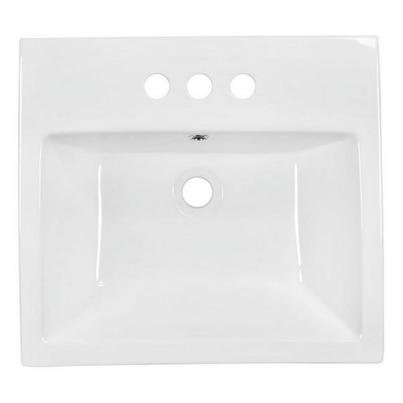 American Imaginations AI-18085 19 in. Rectangle Above Counter White Vessel for 3H4 in. Center Drilling
