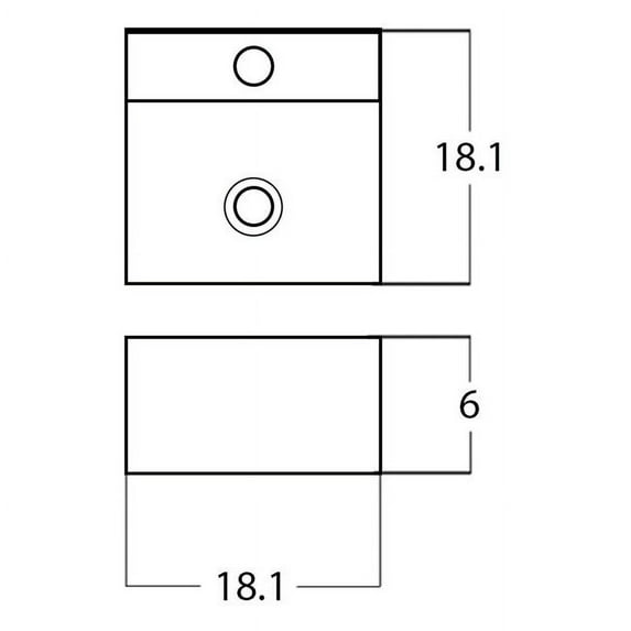 American Imaginations AI-28179 18.1 in. Square Wall Mount White Vessel for 1 Hole Center Drilling