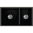 thumbnail image 1 of American Imaginations AI-34526 33 in. Granite Composite Kitchen Sink with 2 Bowl, Black, 1 of 1