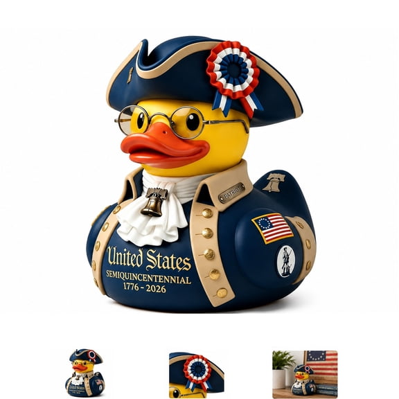 American Independence 250th Anniversary Duck Figurine, Patriotic Military Resin Duck Decor for Jeeps, Desk and 4th of July