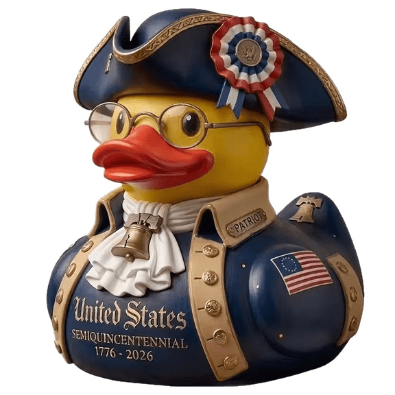 American Independence 250th Anniversary Rubber Duck, Patriotic Military Rubber Duck for Ducking, Army Veteran Duck for Car Dashboard, Gift for Veterans & Duck Lovers (250th)