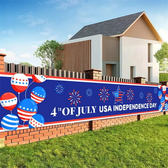 American Independence Day Banner - 4th of July Patriotic Yard Decor, Outdoor USA Flag Backyard Party, Courtyard Holiday Celebration Patriotic Decoration A